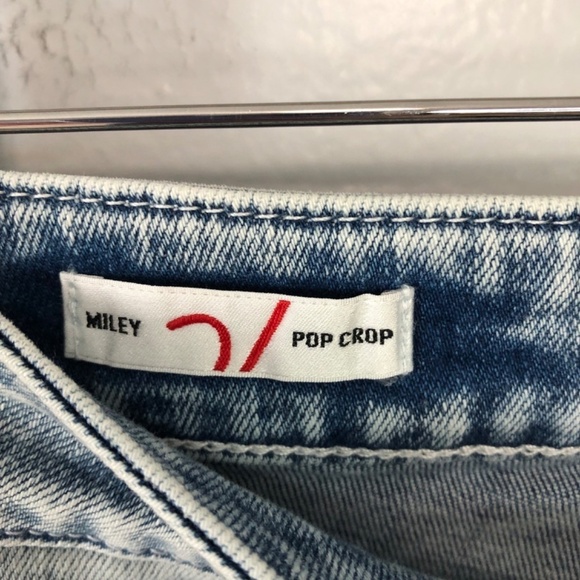 Vigoss Miley Pop Crop Denim Jeans Size 28 Light Wash Raw Hem - Picture 6 of 14